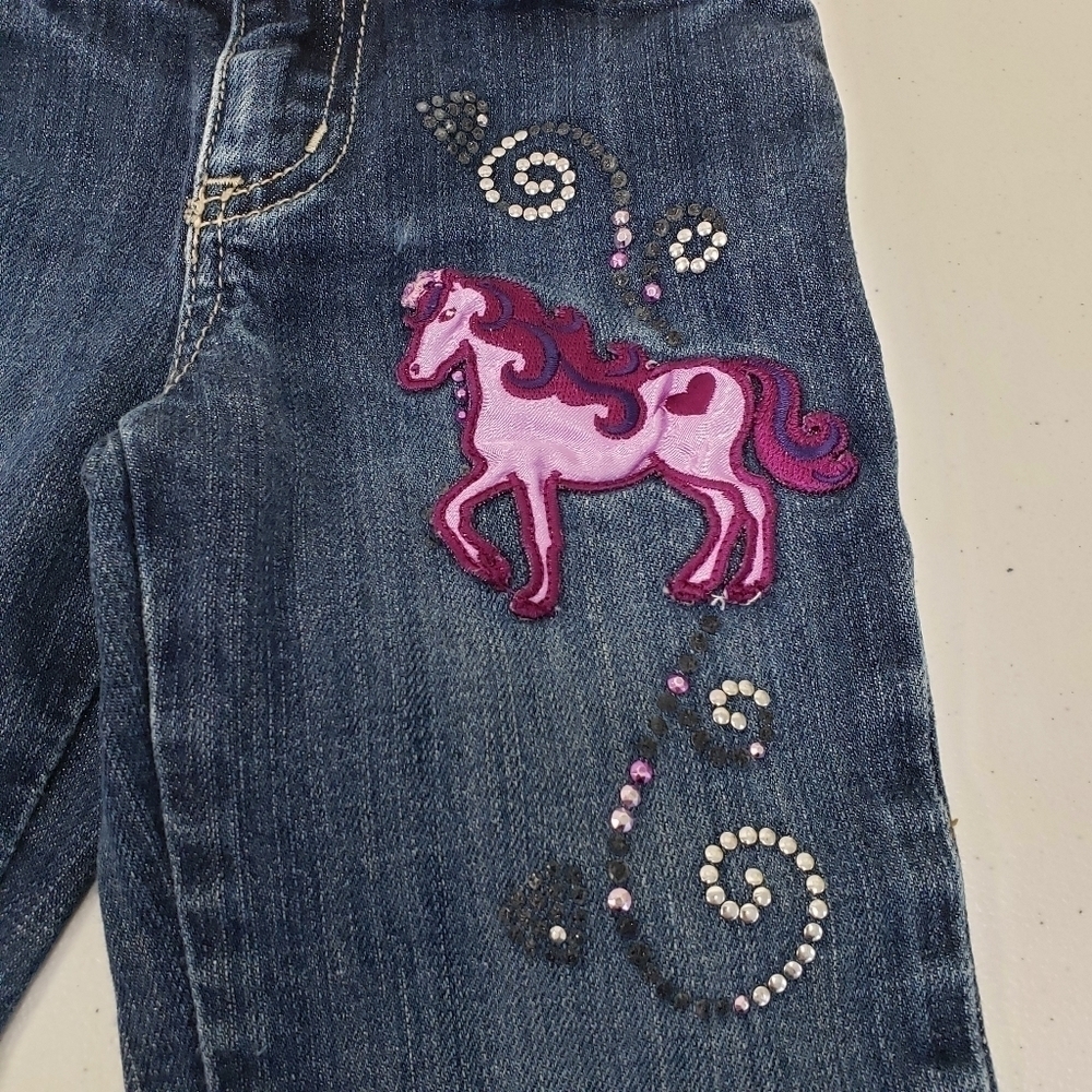 1989 Place Girls Horse Bootcut Jeans Size 4 - Picture 4 of 9